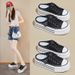 Mesh Half Tray White Shoes Female Students Breathable Heightening Shoes Board Shoes Casual_vogvips.com