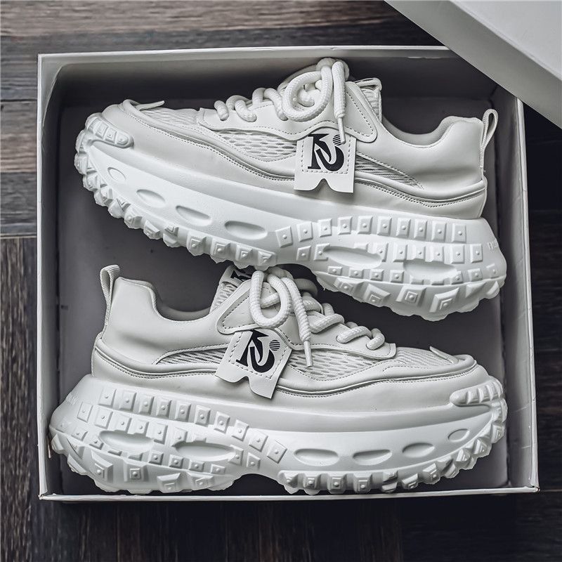 Summer New Breathable Mesh Sports Men's Trendy Versatile Thick-Soled Height-Increasing Casual Dad Shoes Men_vogvips.com