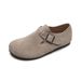 for Women Winter Fleece-Lined Thick-Soled Retro Slip-On Loafers Genuine Leather Round-Toe Soft Sole Furry_vogvips.com