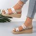 Women Floral Print Platform Wedge Sandals Summer Casual Beach Shoes_vogvips.com