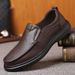 Euro Step Casual Summer New Hollow Out Genuine Leather Soft Sole Men's Middle-aged And Elderly Dad Shoes Men_vogvips.com