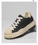 Shell Head Dissolving Shoes Thick Sole Heightening Men's Niche Splicing Retro Black And White Couple Low-top Board Shoes Breathable_vogvips.com