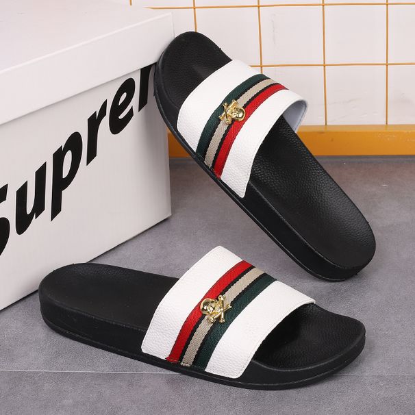 YJ Men Slippers Sh Leather Summer Soft Footwear Fashion Male Water Sh Slides Outdoor Rubber Flat Men Sandals Beach_vogvips.com