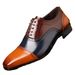 Large Size 2024 New Leather Brogue Color Block Carved Versatile British Business Formal Men's Shoes_vogvips.com