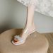 Rhinetone Women, Ummer Mid-heel Fahion, Veratile For Outdoor Wear, Fairy-tyle Tranparent Chunky High-heeled_vogvips.com