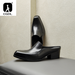 Gnuin Lathr Muls For Mn Half Man Luxury Brand Dsignr Mn's High Hl Sandals Shos Slip On Footwar Slipprs_vogvips.com