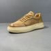 Men's Leather Thick Soled Board Trendy Light Luxury High-End Embossed Casual White Shoes, Niche Men's Shoes_vogvips.com