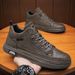 European Warm Series Men's Martin Autumn High-top British Casual Leather High-end Work Boots Slip-on Sneakers Trendy Shoes_vogvips.com