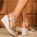 Women's Bohemian Wedge Sandals For Women - Handmade Jute Rope Roman Style Summer Shoes (Comfortable Platform & Adjustable Straps)_vogvips.com