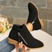 Large Size 24 Winter New Round-toe European And American Fashion Retro Side-zipper Chunky Heel Short Boots For Women In_vogvips.com