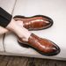 Euro Step 2025 Spring Summer New Business Formal Leather British Casual Shoes Korean Style Brogue Carved Men's_vogvips.com