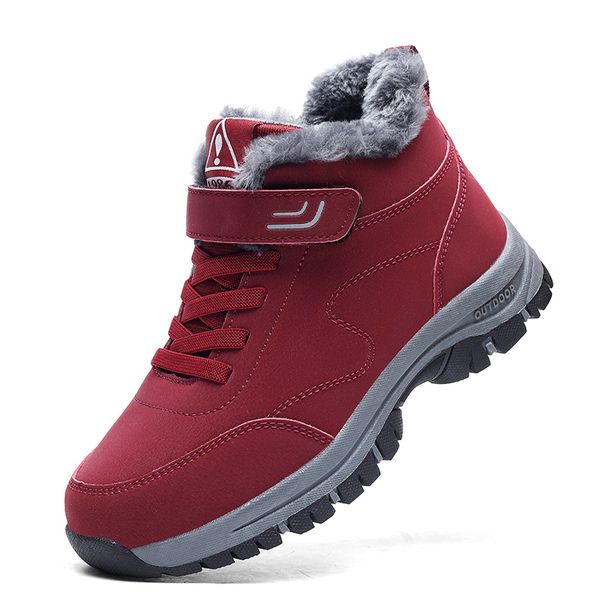 New Winter Boots For Men Waterproof PU Leather Warm Snow Ankle Boots Outdoor Warm Plush Non-slip Work High-top Casual Shoes_vogvips.com