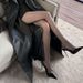 Drop-shipping Black Pointed-toe High-heeled Early Spring New French Style Sexy Stiletto Strap Backless Closed-toe_vogvips.com