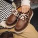 European Warm Series Workwear Thick-Soled Height-Increasing Low-Top Martin Men's Casual British Style Work Boots Madden Mark Shoes_vogvips.com