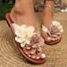 European And American Foreign Trade Sweet Floral Flat Sandals For Outdoor Wear, Casual Versatile Beach Sandals,_vogvips.com