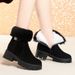 Snow Boots For Women In Winter, Flat Bottom Anti Slip And Plush Warm Cotton Shoes, Cold Resistant British Martin Boots For Women_vogvips.com