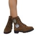 European And American Winter New Thick-Soled Mid-Calf For Women, Large Size Suede Lace-Up Round-Toe Denim Style Women's_vogvips.com