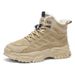 Winter Men's Shoes Fleece-Lined High-Top Martin Boots, British Retro Style, Height-Increasing, Thickened, Warm Cotton Sh_vogvips.com