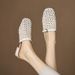 Breathable Woven Hollow Toe Closed-Toe Sandals For Women New Summer Casual Mesh Half Slippers_vogvips.com