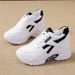 Dad Women, Trendy And Versatile, 2025 Spring New Soft Sole Leather Breathable Casual Sports Running Shoes For Women_vogvips.com
