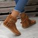 2023 Autumn Winter Short European American Foreign Trade Tassel Women Flat Buckle Martin Retro Knight Boots Large Horse_vogvips.com