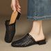 Breathable Woven Hollow Toe Closed-Toe Sandals For Women New Summer Casual Mesh Half Slippers_vogvips.com
