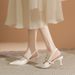 Genuine Leather Large-size High-heeled Shoes For Women, New Summer Style, Elegant Fashionable, With Thin Heels,_vogvips.com