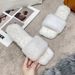 Large Size Furry For Women 2021 Autumn Winter New Flat Slide Sandals Internet Celebrity Outdoor Cotton Slippers Trendy_vogvips.com