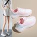 Women's Knit Sneakers - Breathable & Cushioned Platform Shoes (Trendy Casual Style Lightweight For Walking Travel & Everyday Wear)_vogvips.com