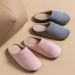 Household Women's Slippers Comfortable Soft Non-Slip Wear-Resistant Thic Bottom Silent Solid Color Couple's Indoor_vogvips.com