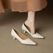 Elegant French Retro Pointed-Toe Pumps - Soft Leather Low Heel Women's Dress Shoes For All Seasons (Black/Brown/Cream/Burgundy)_vogvips.com