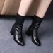 2025 New Autumn Winter High Women Mid-Calf Chunky Pointed Toe Short Mid Heel Soft Leather Shoes Martin Boots Men_vogvips.com