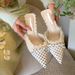 Gentle Fairy Style High Heels Bag Head Sandals Women's Shoes Spring And Summer With Skirts Pointed Shoes Empty Single Shoes_vogvips.com