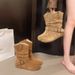 Suede Western Cowboy Martin Women's Shoes 2025 New Spring And Autumn Two-Way Korean Style Short Boots Versatile_vogvips.com