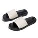 3031 Men's Summer Leather Slippers With Foot One Line, Suitable For Wearing Outside, Non Slip, Bathroom, Shower, And_vogvips.com