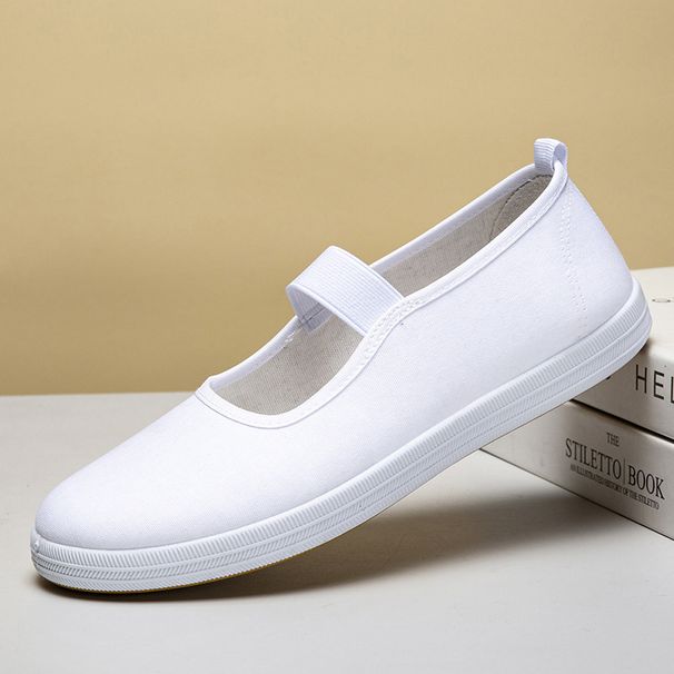 Work Shoes, Nurse Shoes, Women's White Shoes, Non Slip Flat Work Shoes, Slip On Solid Color Casual Shoes_vogvips.com