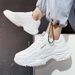 Euro Step White Sneakers Summer Thick Sole Height Increasing Trendy Leather Dad Men's Sports Casual Shoes_vogvips.com