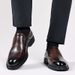 Euro Step 2025 Summer New Leather Business Formal British Style Casual Men's Slip-On Brogue Wedding Trendy Shoes_vogvips.com