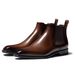 Men's English sleeve vintage handmade leather boots English high top ankle boots_vogvips.com