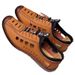 Men's Sandals, Men's Casual Hollow-out Leather For Spring And Summer, Lightweight Soft-soled Perforated Shoes_vogvips.com