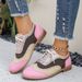 Plus Size Casual Laser Fashionable Comfortable Shoes Autumn New Round Head Lace Up Color Sneakers Women_vogvips.com