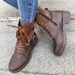 Women's Plus Size Chunky Heel Ankle Boots With Side Zipper & Lace-Up Detail - PU Leather Martin Boots_vogvips.com