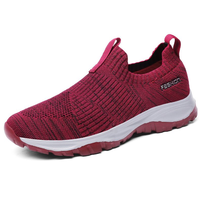 Summer Flying Weaving Walking Leisure Sports Couple Breathable Shoes, Middle Aged And Elderly Shoes_vogvips.com