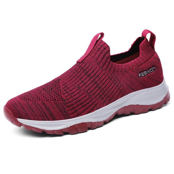 Summer Flying Weaving Walking Leisure Sports Couple Breathable Shoes, Middle Aged And Elderly Shoes_vogvips.com