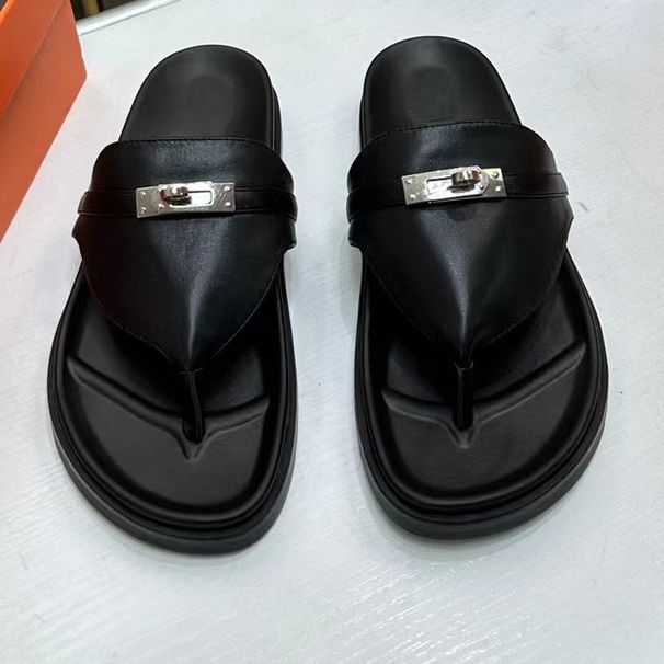 High Version Kelly Buckle Uncle Flip-Flops Women 2025 Summer Toe-Post Casual Versatile Sandals_vogvips.com