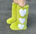 Winter New Flat Long Tube Furry With Fleece Lining, Thickened, Waterproof, Warm, Heart-Shaped Snow Boots For Women_vogvips.com