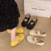 Thick-soled Inner Height-increasing Single Shoes Women's Woven One-pedal Velcro Mary Jane Shoes With Skirts Casual Shoes_vogvips.com
