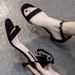 Low-heeled One-strap Women's Fashion Sandals, 2025 New Summer Black High-heeled Shoes For Women, 3cm Stiletto Heel,_vogvips.com