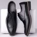 Euro Step European Style Buine Leather Brogue Large Size Korean Verion Britih Pointed Toe Breathable Young Men' Wedding_vogvips.com