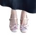 7cm Internal Height Increase Satin Bow Mary Jane Women's High-heeled 2026 New French Style Chunky Heel Single Shoes,_vogvips.com